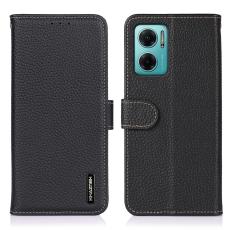 KHAZNEH KHAZNEH Xiaomi Redmi 10 5G Fodral Litchi &Auml;kta L&auml;der Svart - Teknikhallen.se
