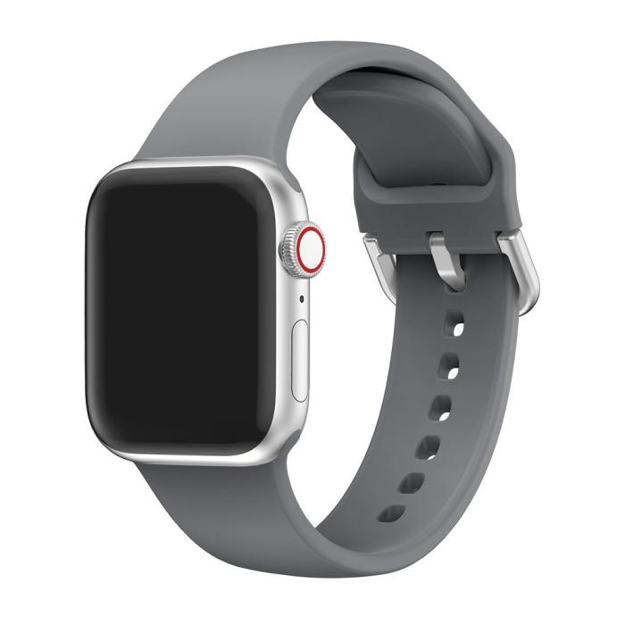 Bild 2,  Silikon Armband Apple Watch 42/41/40/38 mm - Grå - Teknikhallen.se