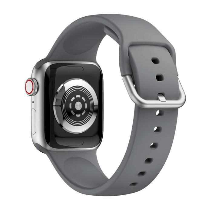 Bild 3,  Silikon Armband Apple Watch 42/41/40/38 mm - Grå - Teknikhallen.se