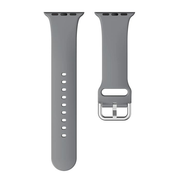Bild 4,  Silikon Armband Apple Watch 42/41/40/38 mm - Grå - Teknikhallen.se