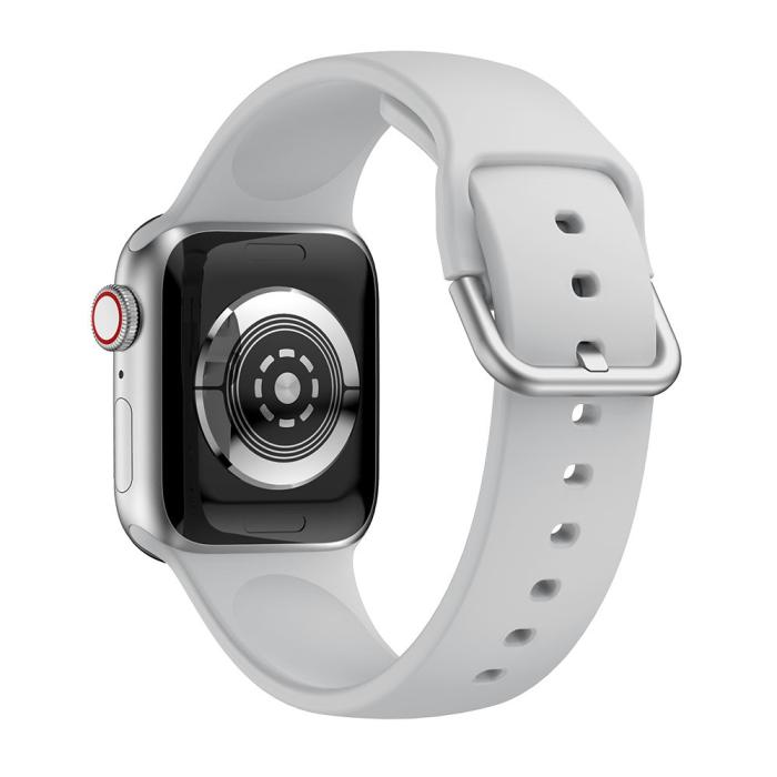 Bild 3,  Silikon Armband Apple Watch 42/41/40/38 mm - Grå - Teknikhallen.se