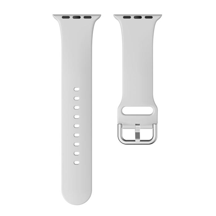 Bild 4,  Silikon Armband Apple Watch 42/41/40/38 mm - Grå - Teknikhallen.se