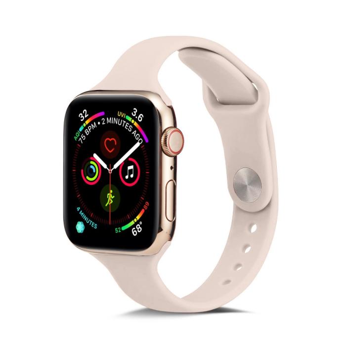 Bild 2,  Silikon Armband Apple Watch 42/41/40/38 mm - Ljus Rosa - Teknikhallen.se
