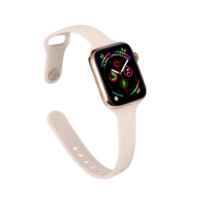 Bild 5,  Silikon Armband Apple Watch 42/41/40/38 mm - Ljus Rosa - Teknikhallen.se