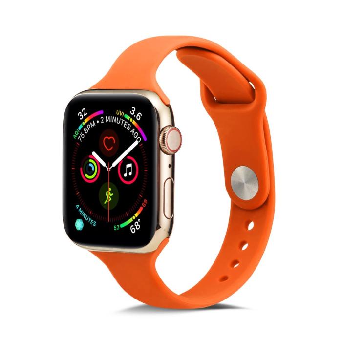 Bild 2,  Silikon Armband Apple Watch 42/41/40/38 mm - Orange - Teknikhallen.se