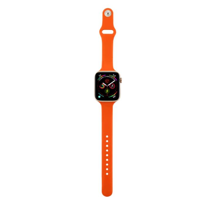 Bild 4,  Silikon Armband Apple Watch 42/41/40/38 mm - Orange - Teknikhallen.se