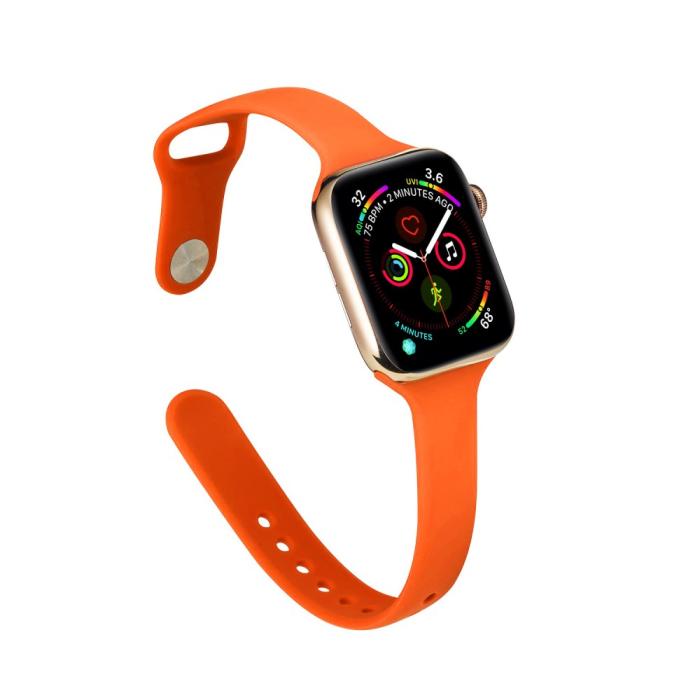Bild 5,  Silikon Armband Apple Watch 42/41/40/38 mm - Orange - Teknikhallen.se