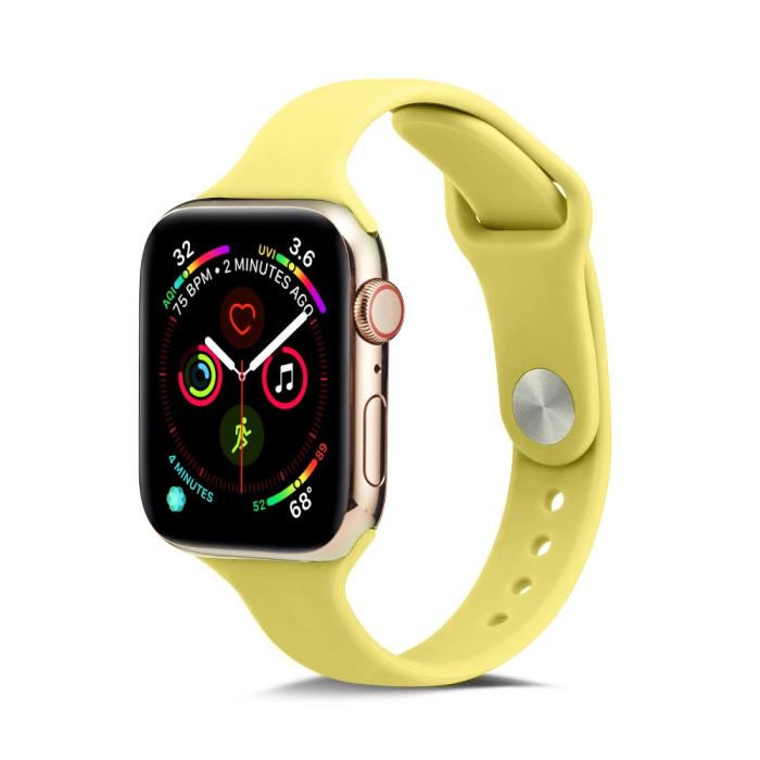 Bild 2,  Silikon Armband Apple Watch 42/41/40/38 mm - Gul - Teknikhallen.se