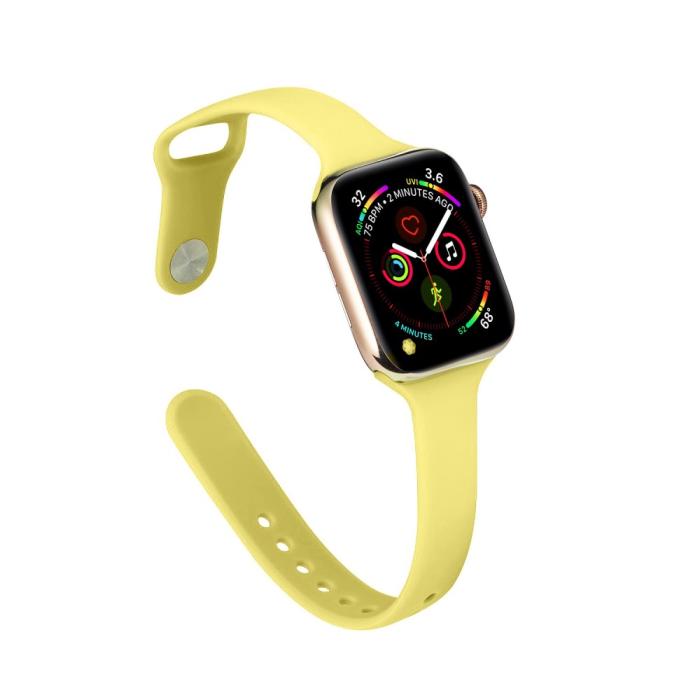 Bild 5,  Silikon Armband Apple Watch 42/41/40/38 mm - Gul - Teknikhallen.se