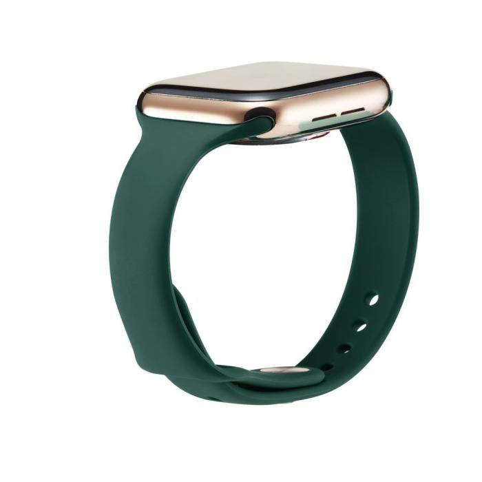 Bild 3,  Silikon Armband Apple Watch 42/41/40/38 mm - Mörk Grön - Teknikhallen.se