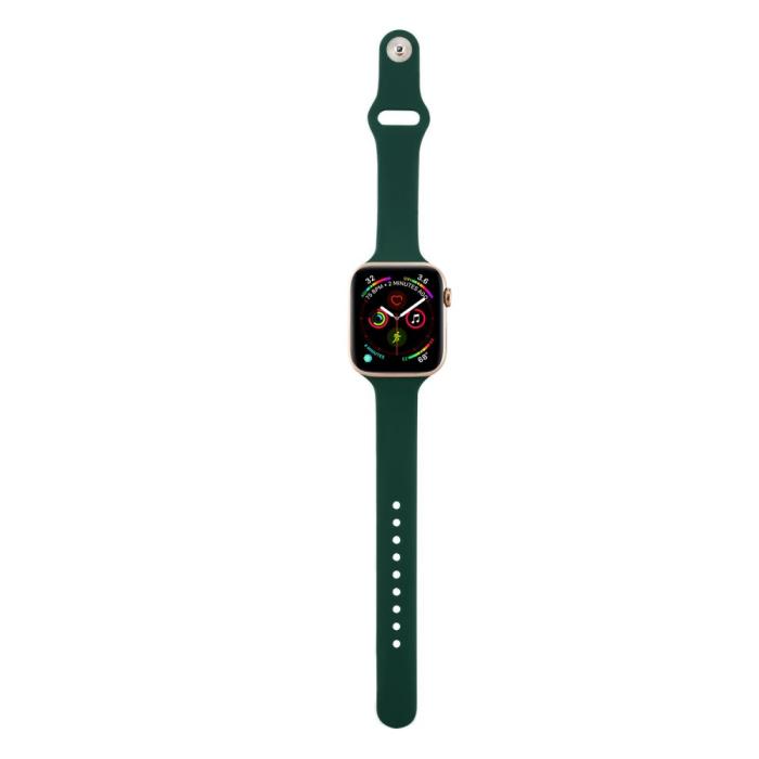 Bild 4,  Silikon Armband Apple Watch 42/41/40/38 mm - Mörk Grön - Teknikhallen.se