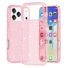  iPhone 17 Pro Skal Hybrid Glitter Rosa - Teknikhallen.se