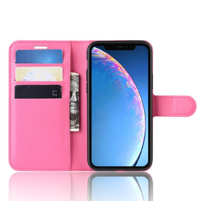 Bild 4,  iPhone 11 - Litchi Plånboksfodral - Rosa - Teknikhallen.se