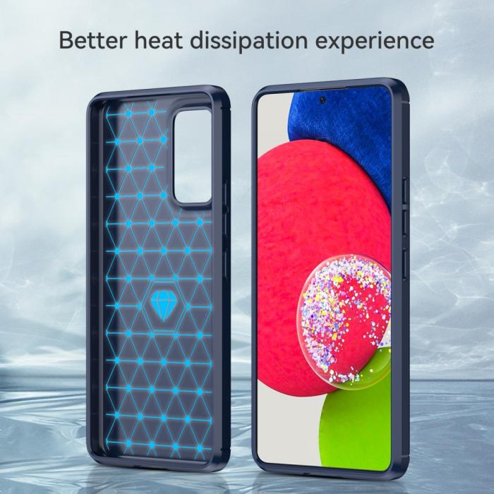 Bild 4,  Samsung Galaxy A53 5G Skal Kolfiber Textur Blå - Teknikhallen.se