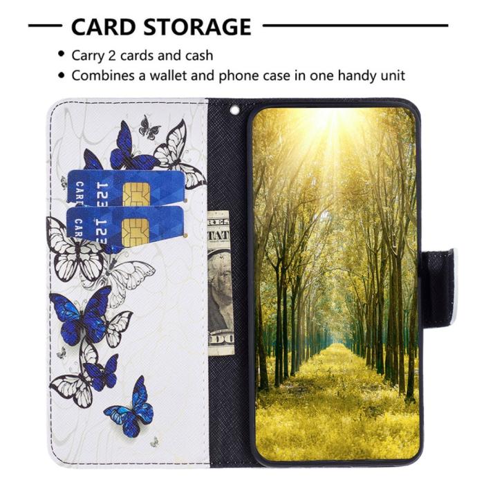 Bild 2,  iPhone 16 Plus Fodral Med Tryck Blå Fjärilar - Teknikhallen.se
