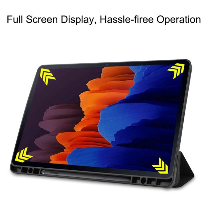 Bild 6,  Samsung Galaxy Tab S7 Plus / Tab S8 Plus Fodral Tri-Fold Pennhållare - Teknikhallen.se