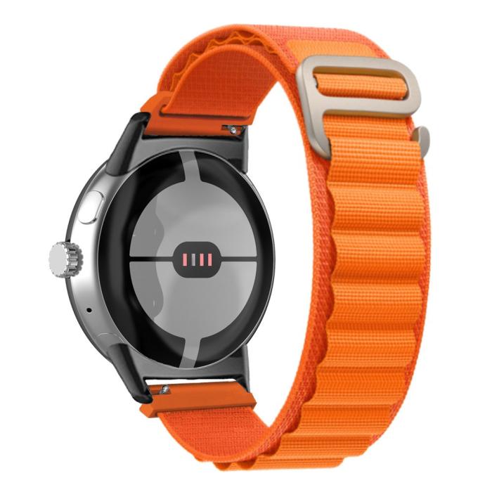 Bild 2,  Google Pixel Watch / Watch 2 Armband Nylon Pro Orange - Teknikhallen.se