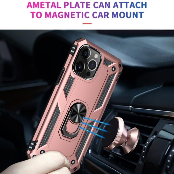 Bild 6,  iPhone 14 Pro Skal Hybrid Armor Ring Roséguld - Teknikhallen.se