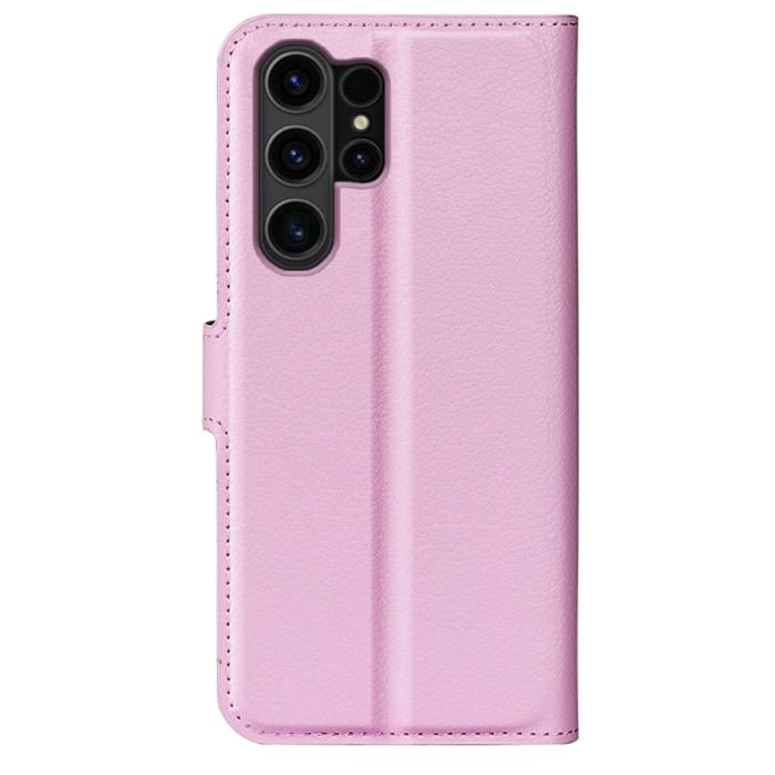 Bild 6,  Samsung Galaxy S24 Ultra Fodral Läder Litchi Ljus Rosa - Teknikhallen.se
