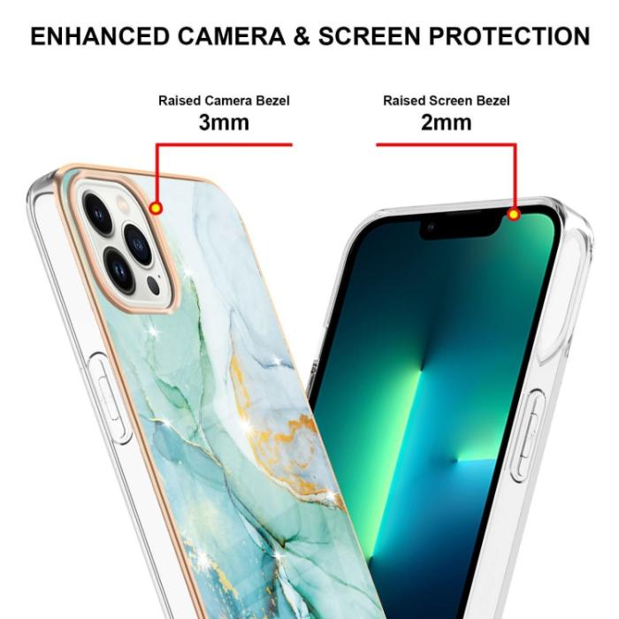Bild 4,  iPhone 14 Pro Skal Marmor Electroplate TPU - Teknikhallen.se