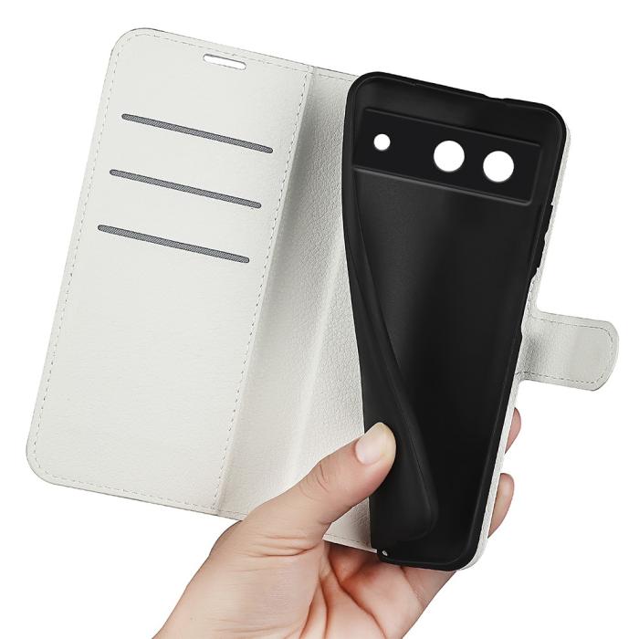 Bild 4,  Google Pixel 8A Litchi Läder Fodral Vit - Teknikhallen.se