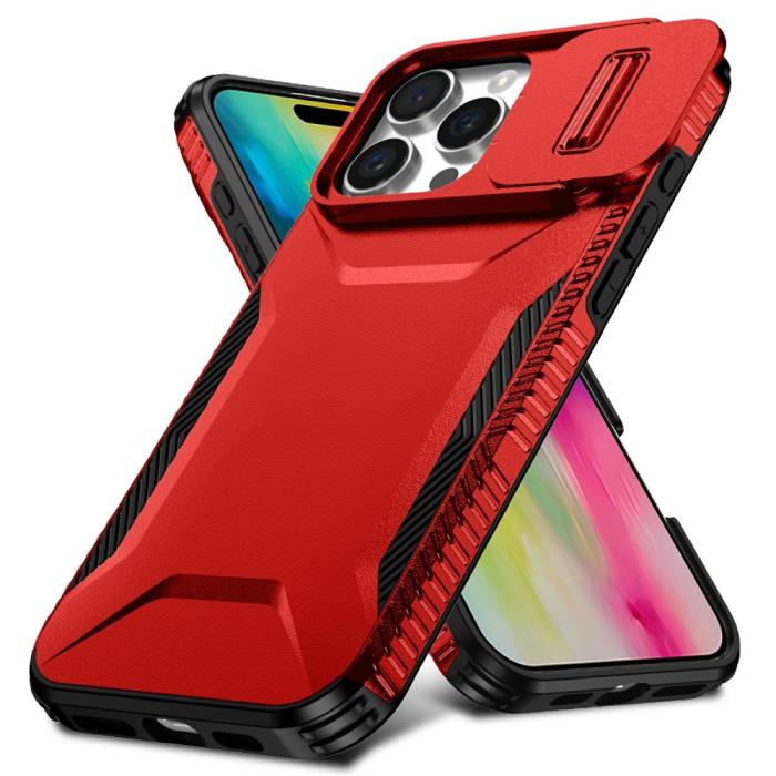 Bild 2,  iPhone 16 Pro Max Skal CamShield Hybrid Röd - Teknikhallen.se