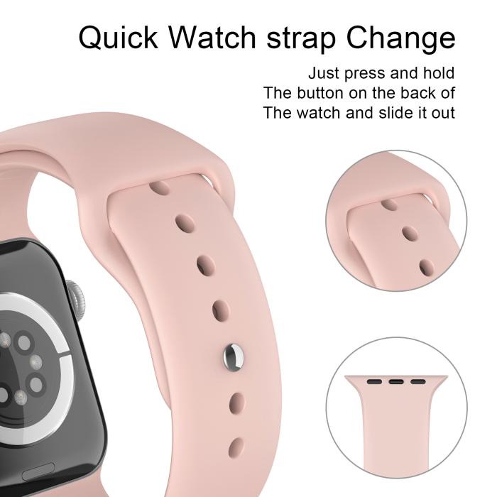 Bild 4, ColorPop Apple Watch 38/40/41/42 mm Silikon Armband (S/M) Sand Pink - Teknikhallen.se