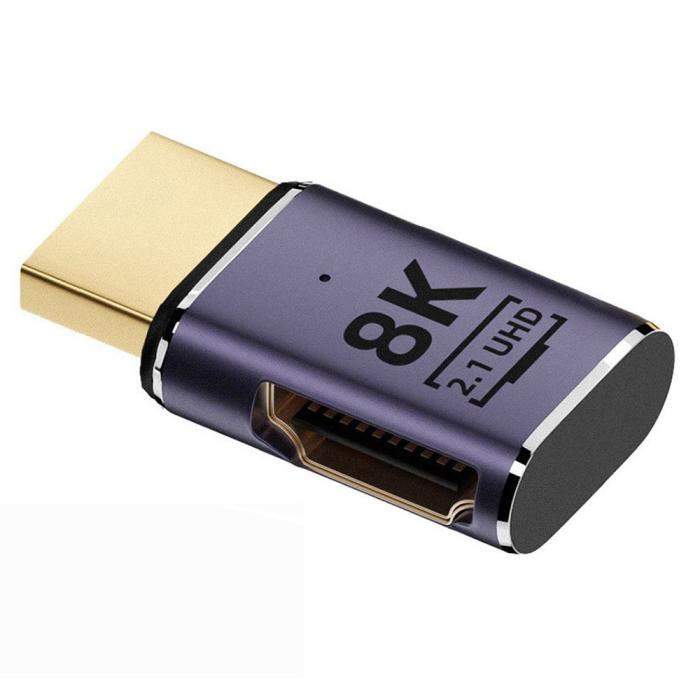 Bild 2,  HDMI Hane - HDMI 2.1 Hona 8K 60Hz UHD Adapter Blå - Teknikhallen.se