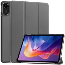  Xiaomi Redmi Pad 2 Fodral Tri-Fold Gr&aring; - Teknikhallen.se