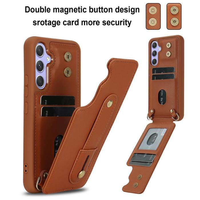 Bild 4,  Samsung Galaxy S26 Skal Multifunktionellt Läder Brun - Teknikhallen.se