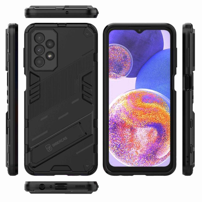 Bild 5,  Samsung Galaxy A23 5G Skal Shockproof Hybrid Kickstand Svart - Teknikhallen.se