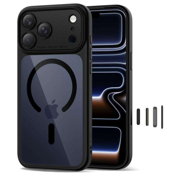 Bild 2, Tech-Protect Tech-Protect iPhone 17 Pro Skal MagSafe MagPeak Svart/Transparent - Teknikhallen.se