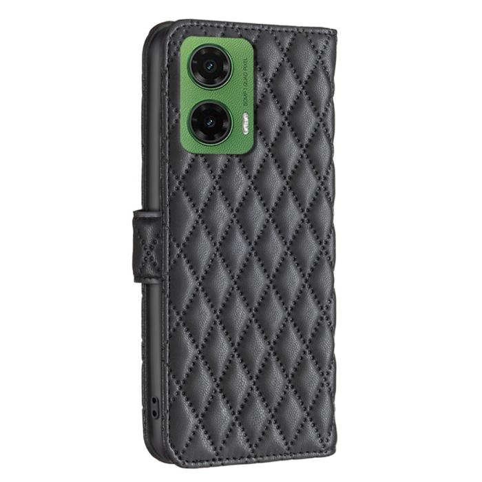 Bild 6,  Motorola Moto G35 5G Fodral Diamond Läder Svart - Teknikhallen.se