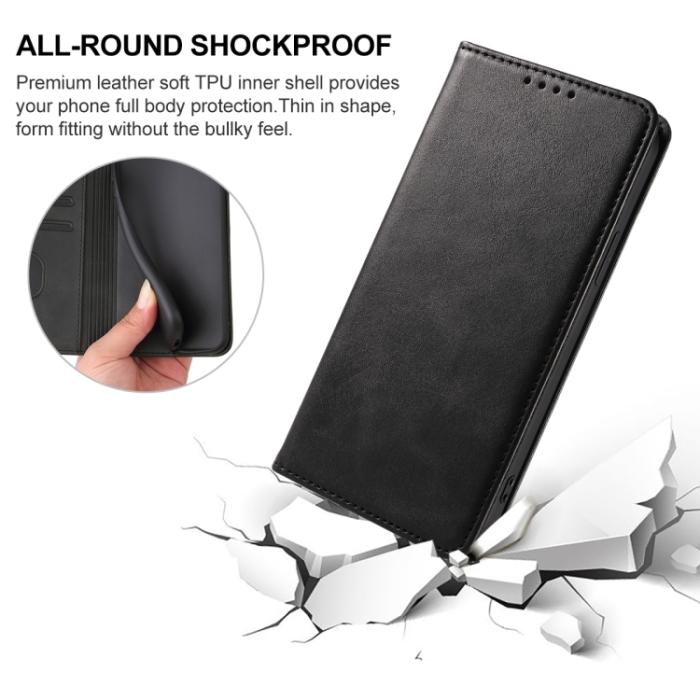 Bild 6,  iPhone 15 Pro Fodral Flip Läder Svart - Teknikhallen.se