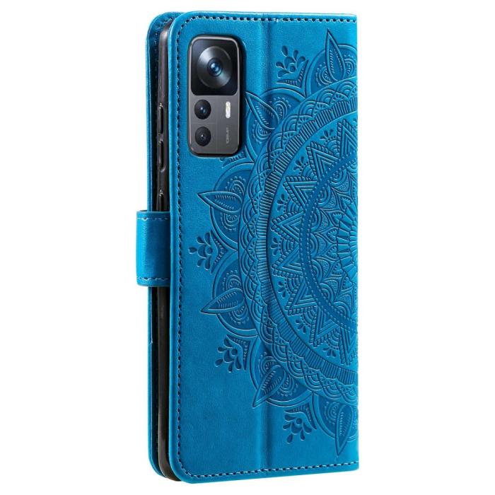Bild 6,  Xiaomi 12T / 12T Pro Fodral Mandala Läder Blå - Teknikhallen.se