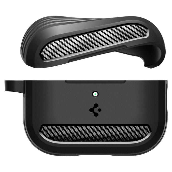 Bild 4, Spigen Spigen AirPods Pro 3 Skal Rugged Armor Matt Svart - Teknikhallen.se