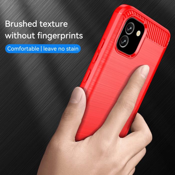 Bild 3,  Samsung Galaxy A03 Skal Borstad Stål Textur Röd - Teknikhallen.se