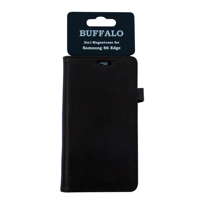 Bild 2, Buffalo Buffalo Samsung Galaxy S6 Edge Fodral 2in1 Äkta Läder Brun - Teknikhallen.se