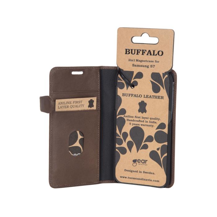 Bild 6, Buffalo Buffalo Samsung Galaxy S7 Fodral 2in1 Äkta Läder Brun - Teknikhallen.se