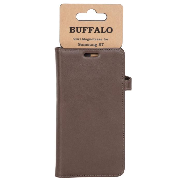Bild 2, Buffalo Buffalo Samsung Galaxy S7 Fodral 2in1 Äkta Läder Brun - Teknikhallen.se
