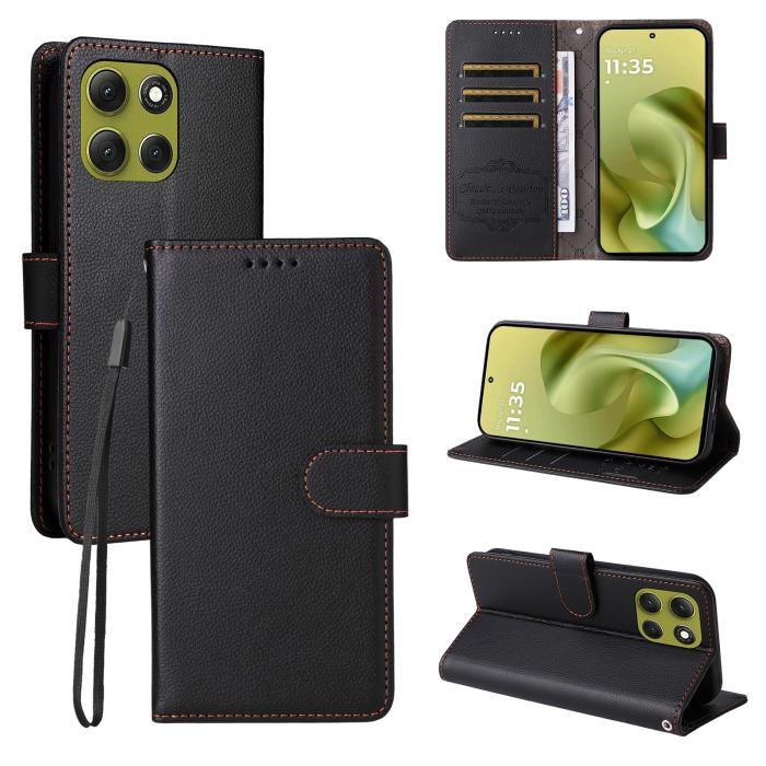 Bild 4,  Motorola Moto G86 Power / G86 5G Fodral Läder Svart - Teknikhallen.se