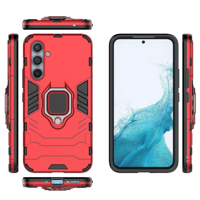 Bild 6,  Samsung Galaxy A54 5G Skal Ring Hybrid Röd - Teknikhallen.se