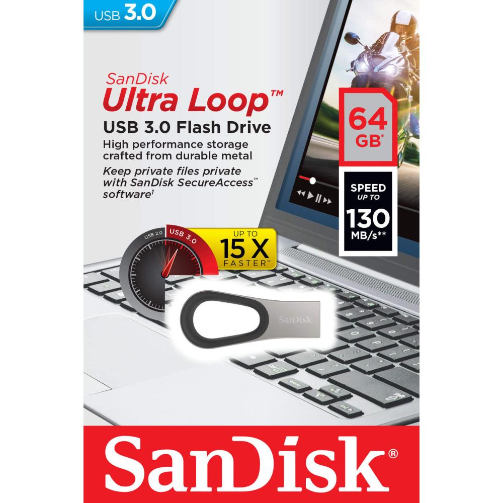 SanDisk SanDisk USB-minne 3.0 Ultra Loop 64 GB - Teknikhallen.se