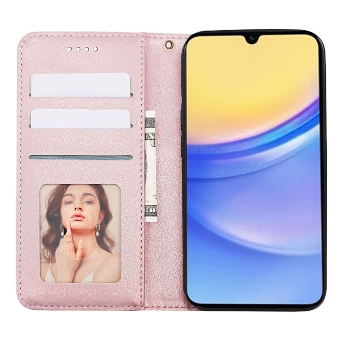 Bild 2,  Samsung Galaxy A56 5G/A36 5G Fodral Flip Läder Roséguld - Teknikhallen.se