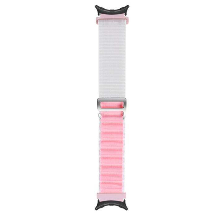 Bild 2,  Google Pixel Watch / Watch 2 Armband Nylon Pro Vit/Rosa - Teknikhallen.se