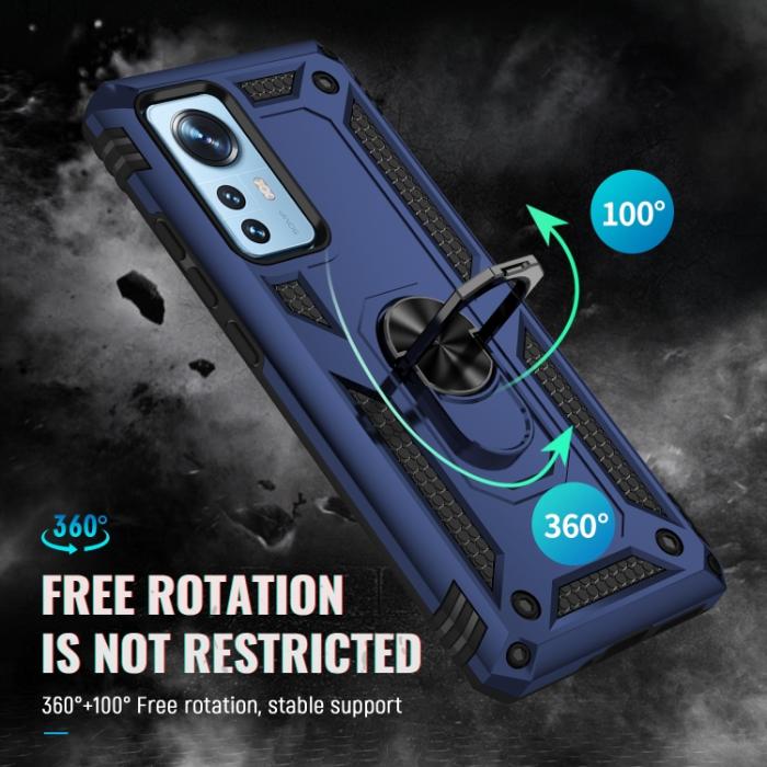 Bild 3,  Xiaomi 12 Skal Shockproof Ring Blå - Teknikhallen.se