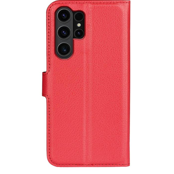 Bild 6,  Samsung Galaxy S24 Ultra Fodral Läder Litchi Röd - Teknikhallen.se