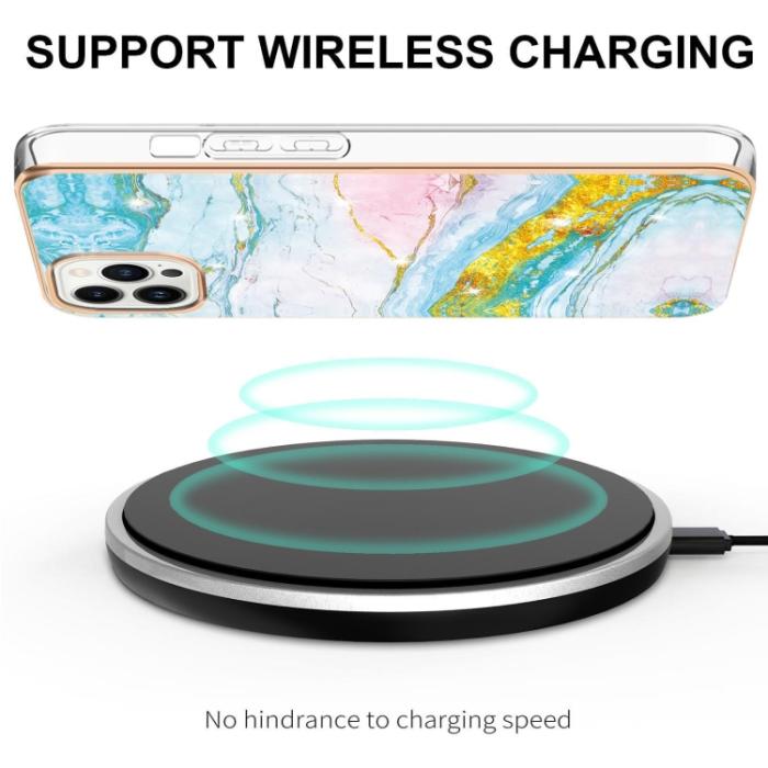 Bild 3,  iPhone 14 Pro Skal Marmor Electroplate TPU - Teknikhallen.se