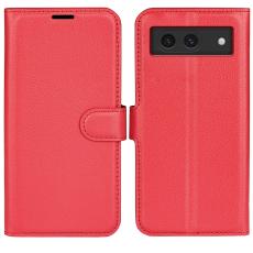 Google Pixel 8A Litchi L&auml;der Fodral R&ouml;d - Teknikhallen.se