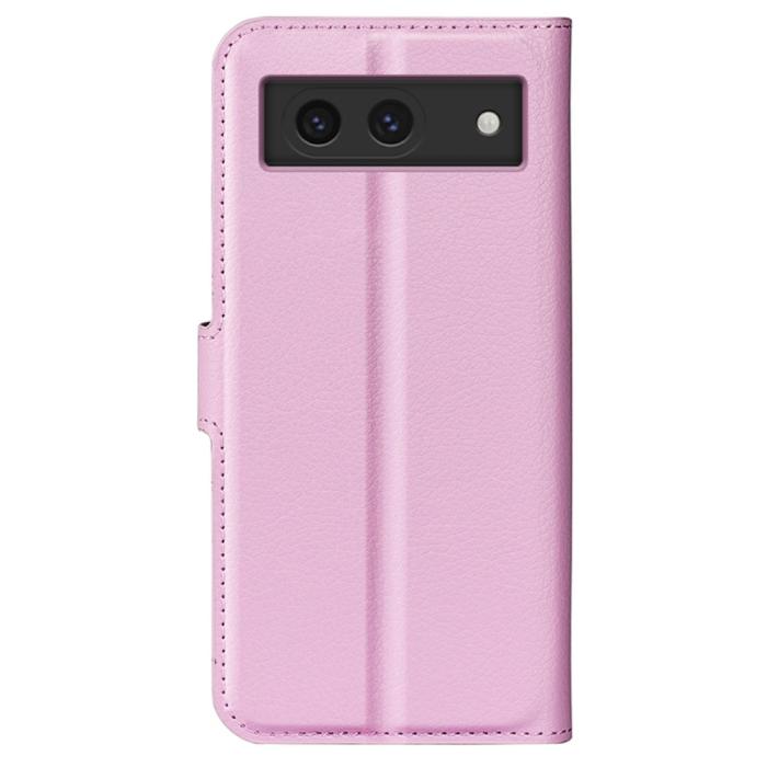 Bild 6,  Google Pixel 8A Litchi Läder Fodral Ljus Rosa - Teknikhallen.se